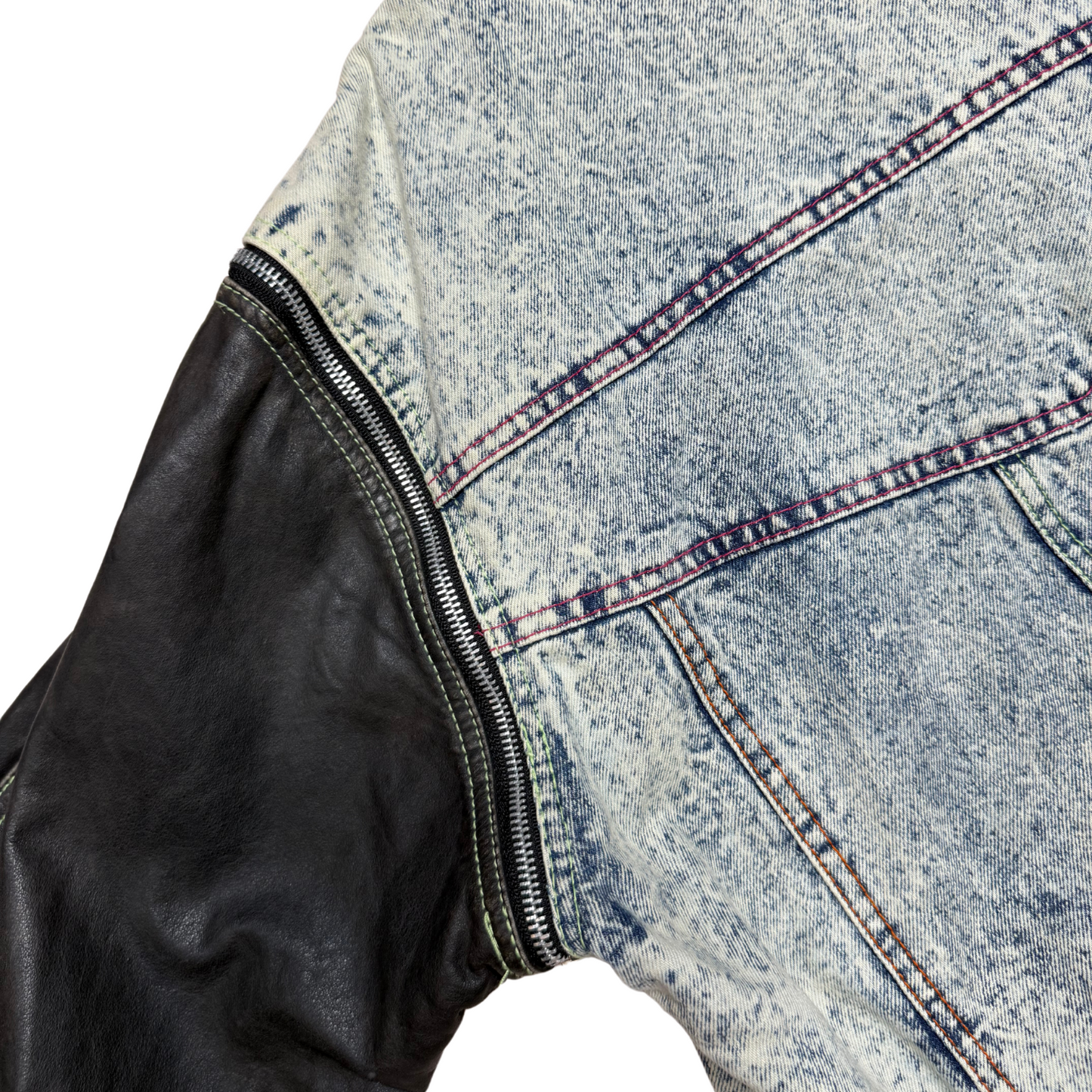 Winlit Denim and Leather 80s Trucker Jacket