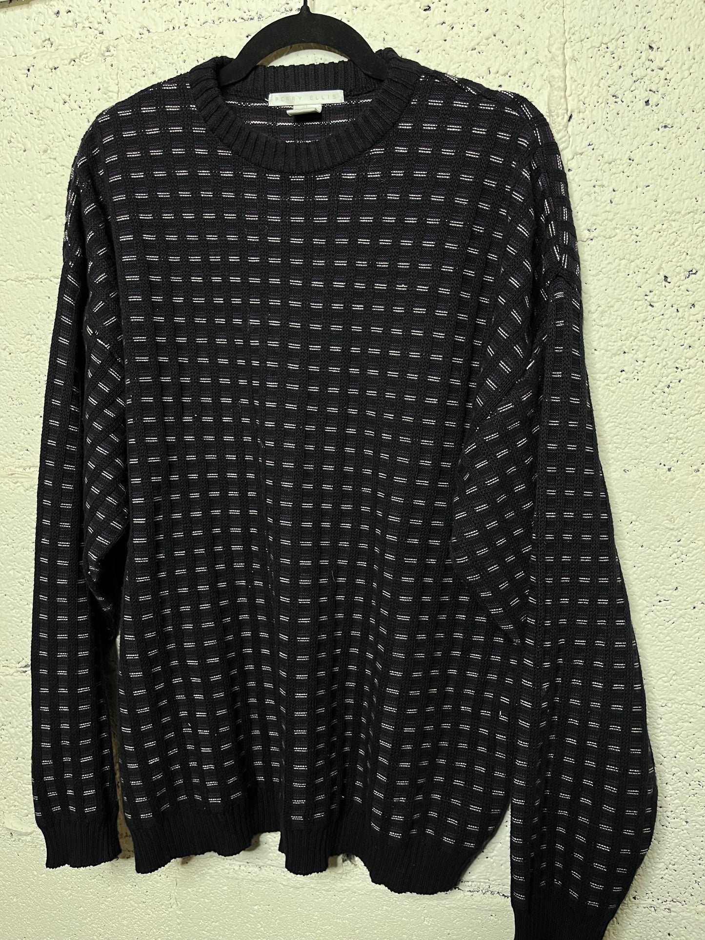 90s Black Patterned Sweater