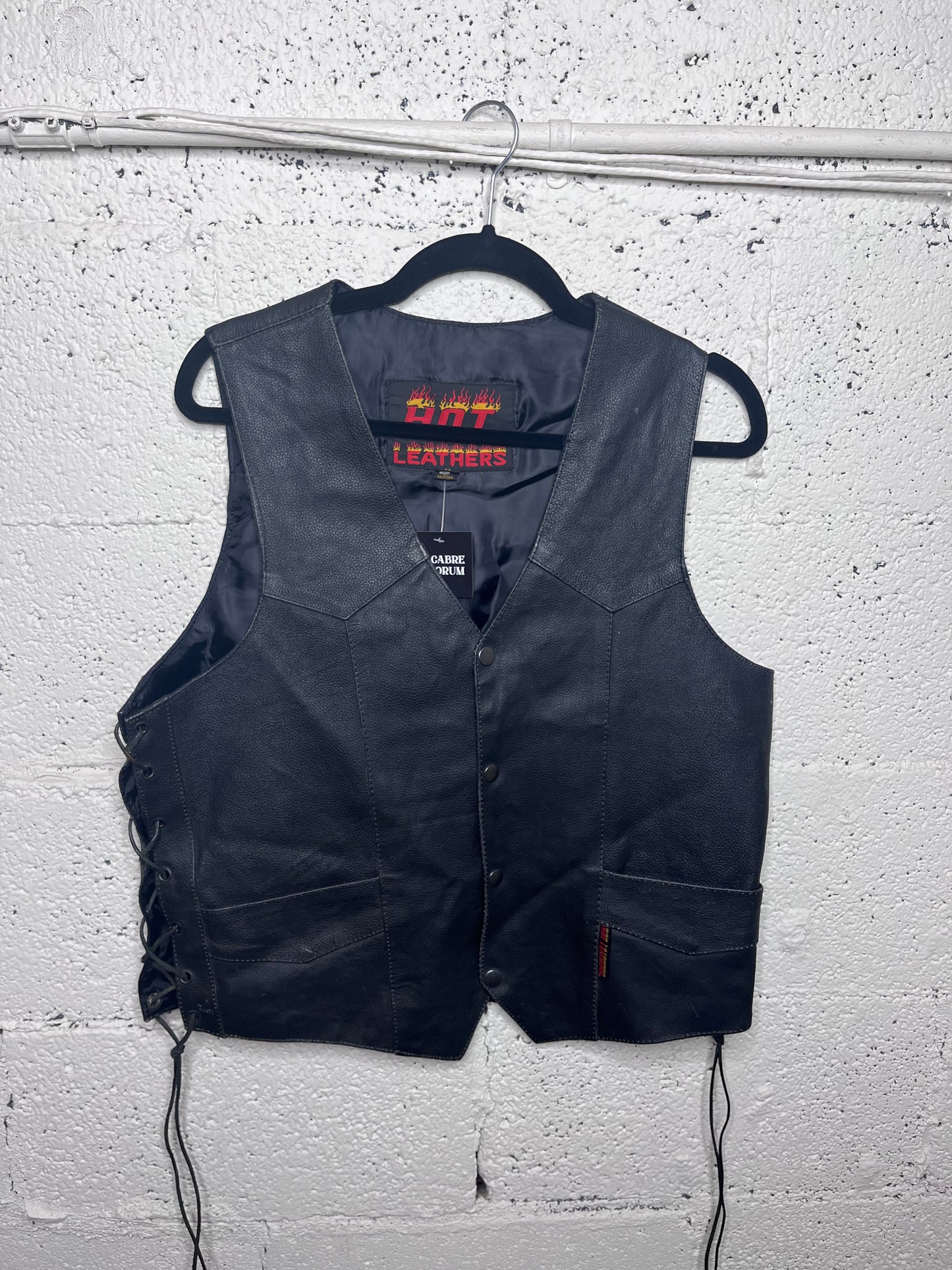 Hot Leathers Black Leather Vest