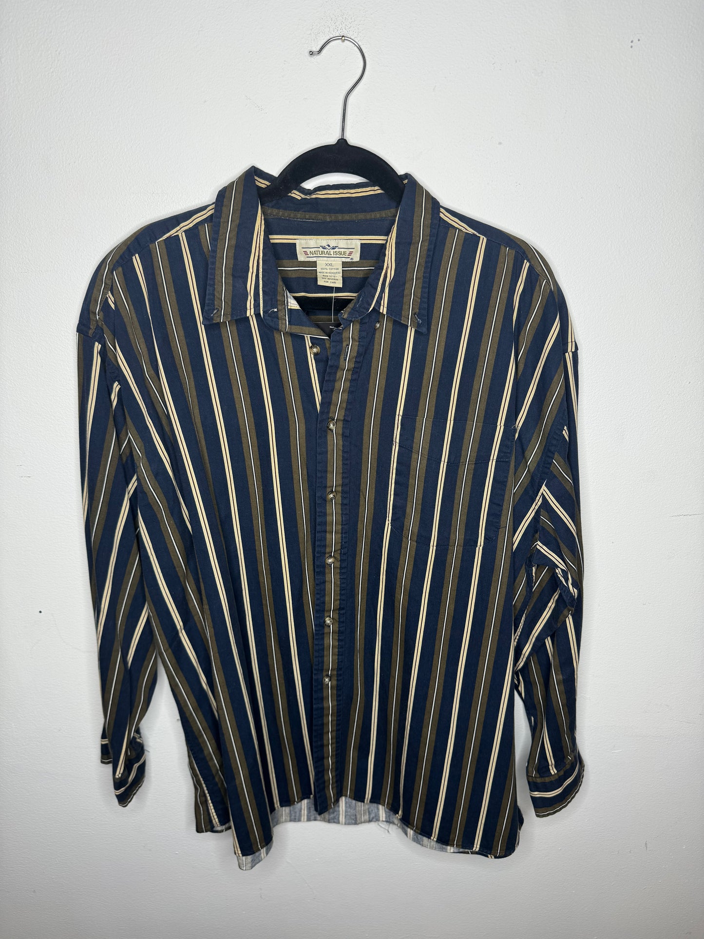 90s Natural Issue Striped Button Up