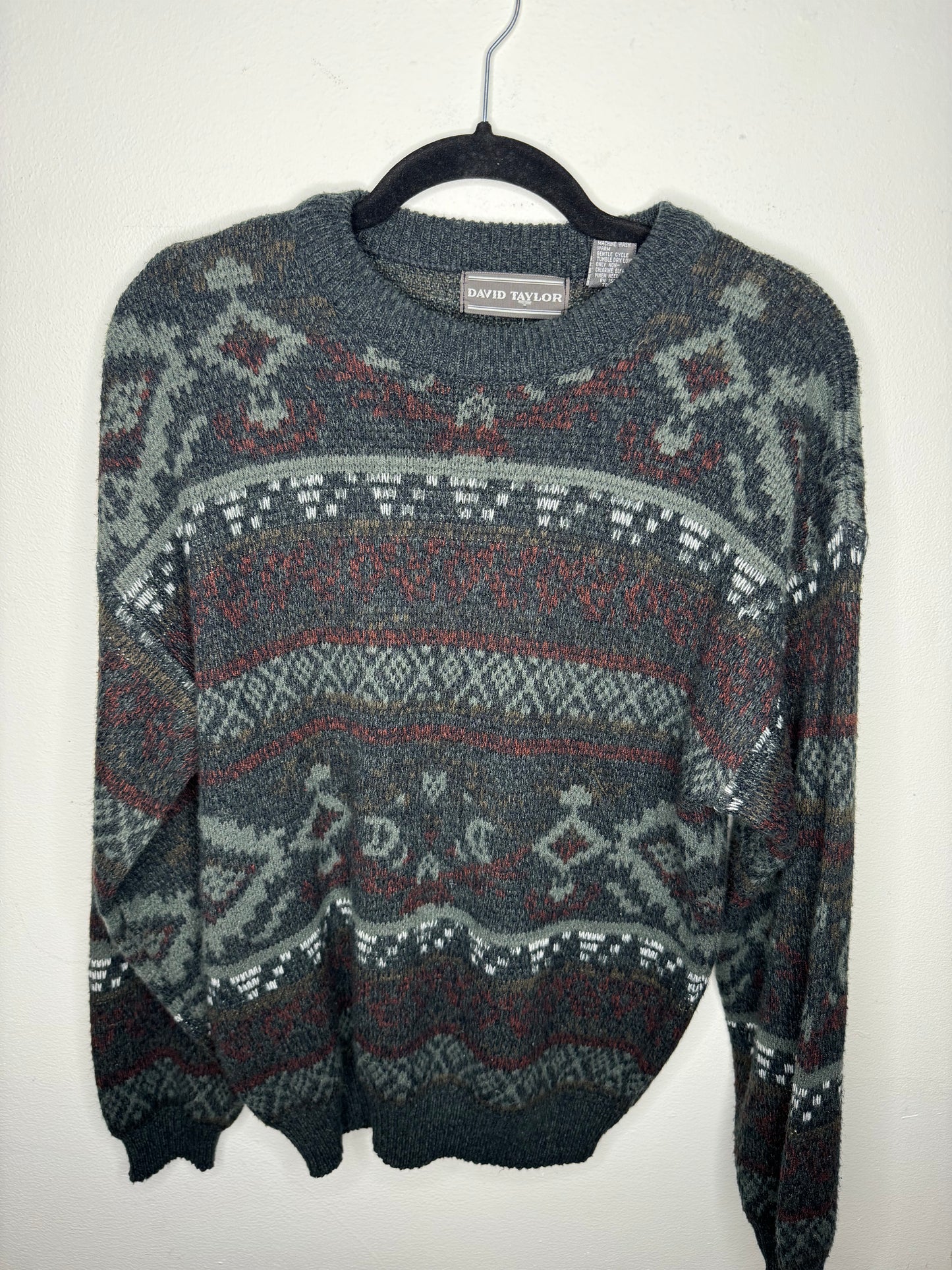 90s David Taylor Patterned Sweater