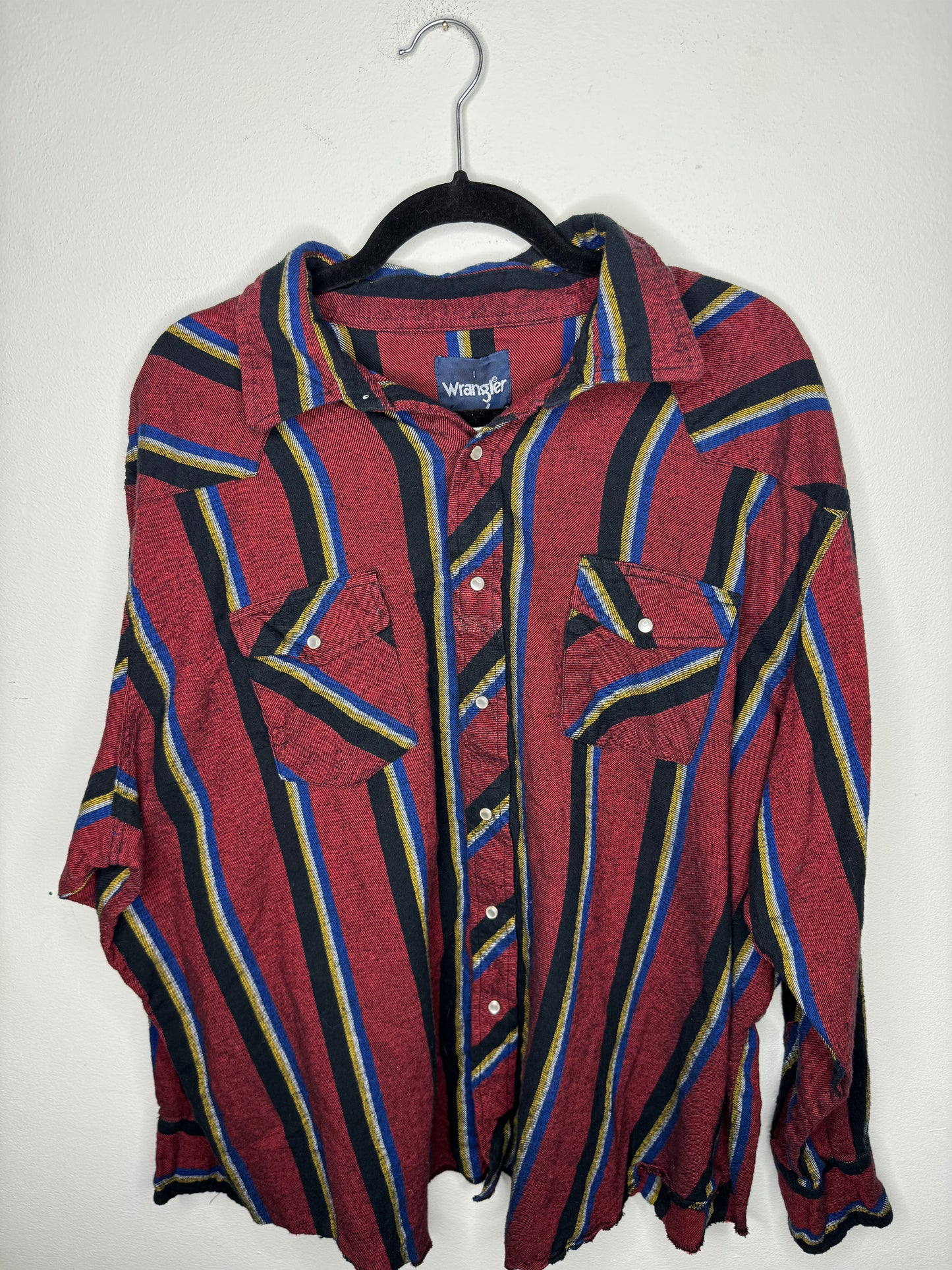90s Wrangler Red Pearl Snap Button Up