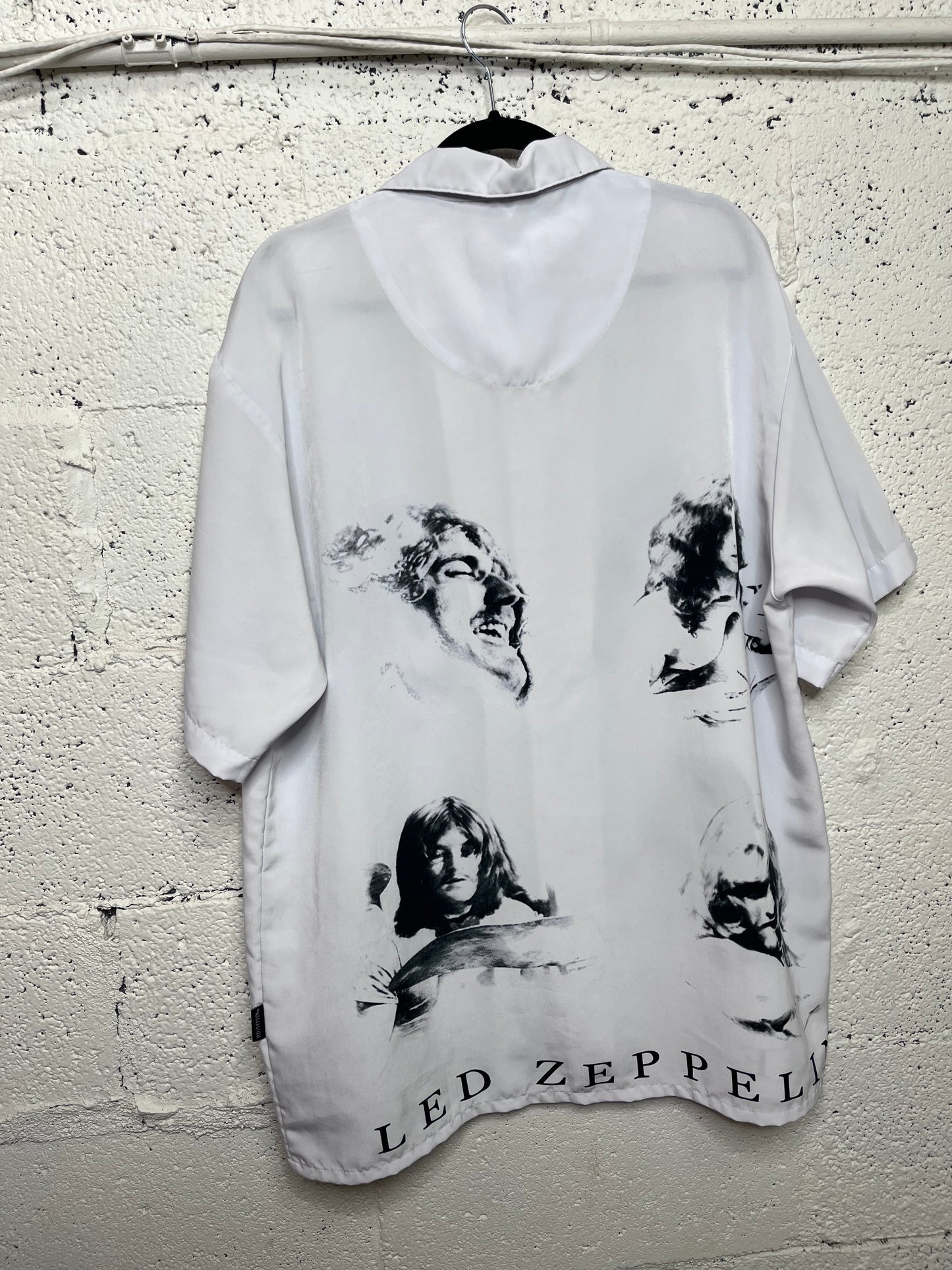 Led Zeppelin White Short Sleeve Button Up