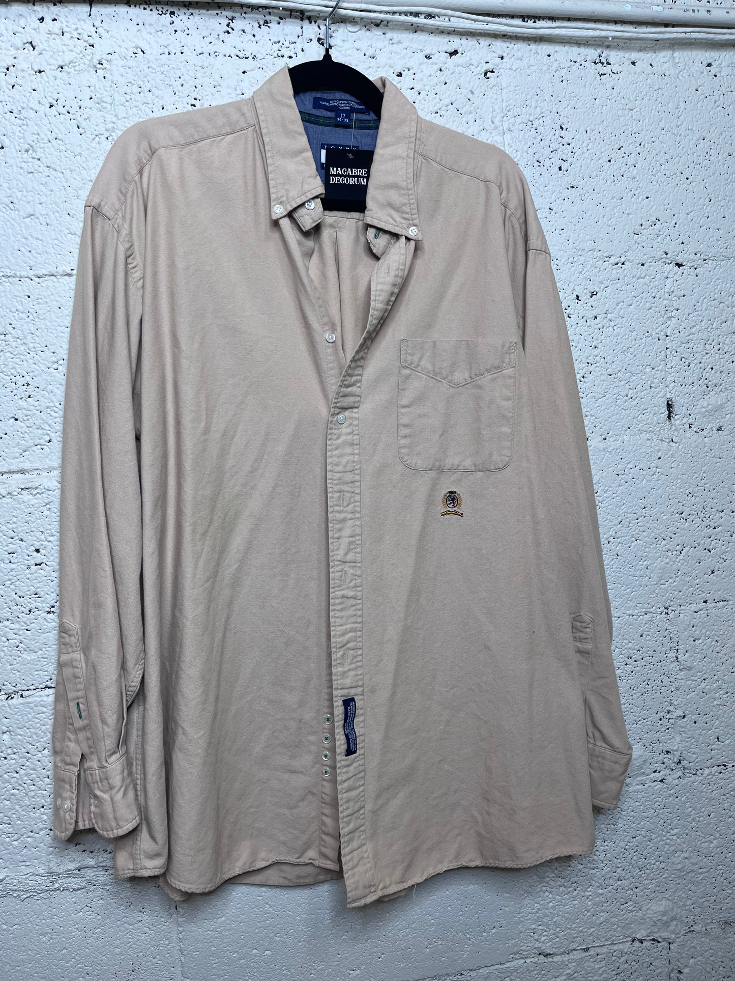 90s Beige Tommy Button Up