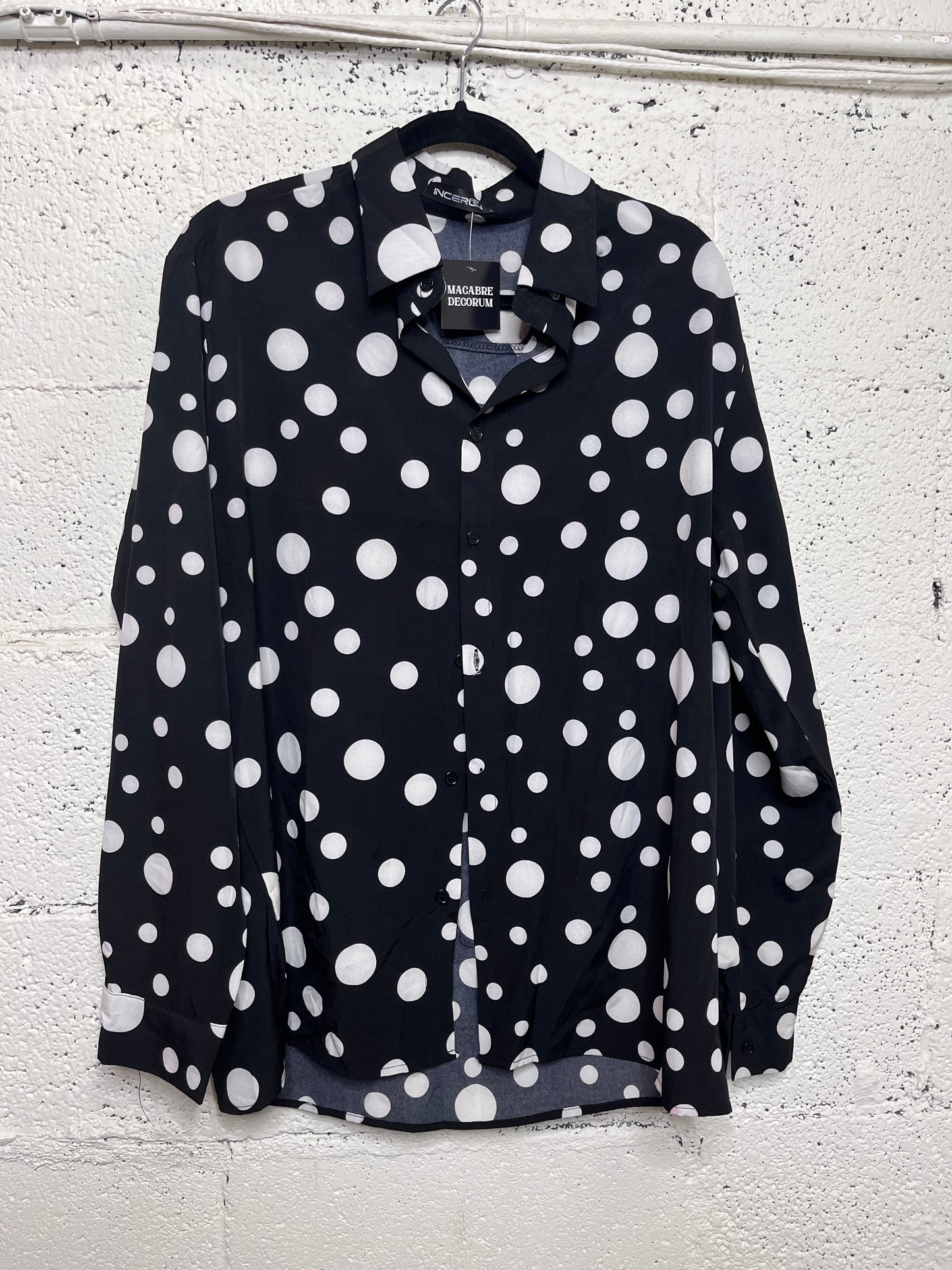 Black and White Polka Dot Button Up