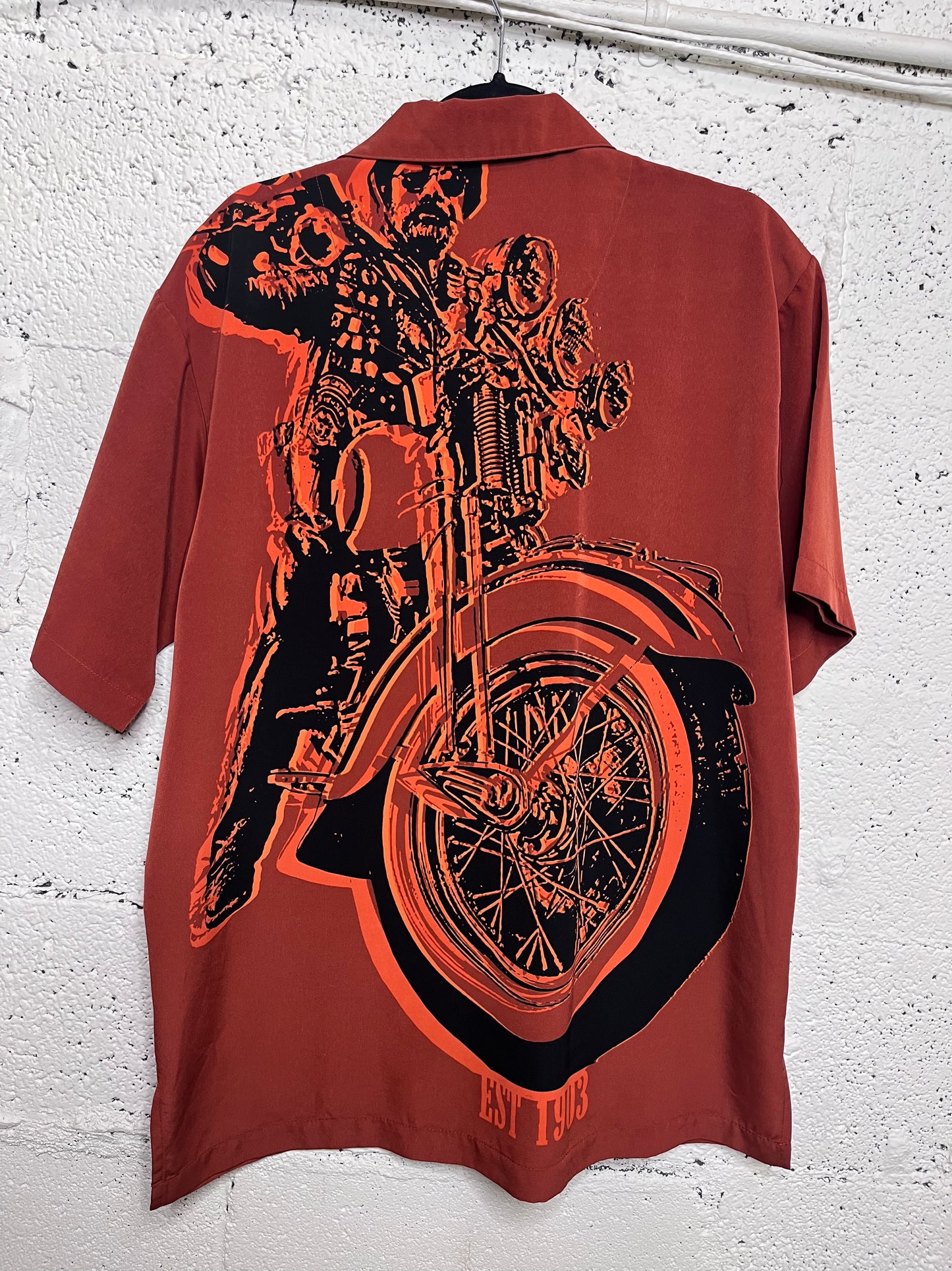 Harley Davidson Orange Rider Button Up