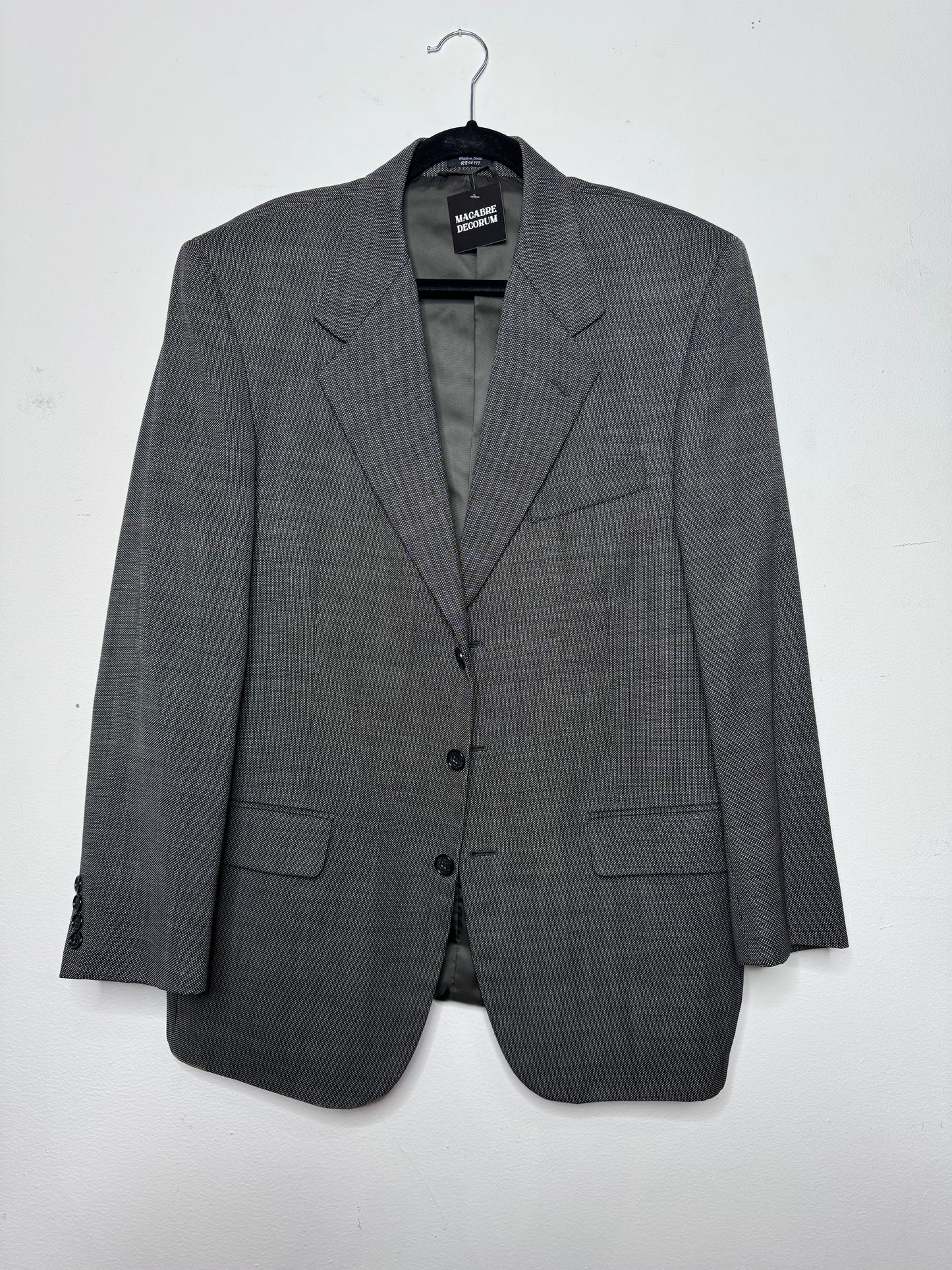 Marco Biella Black Microdotted Blazer - 100% wool