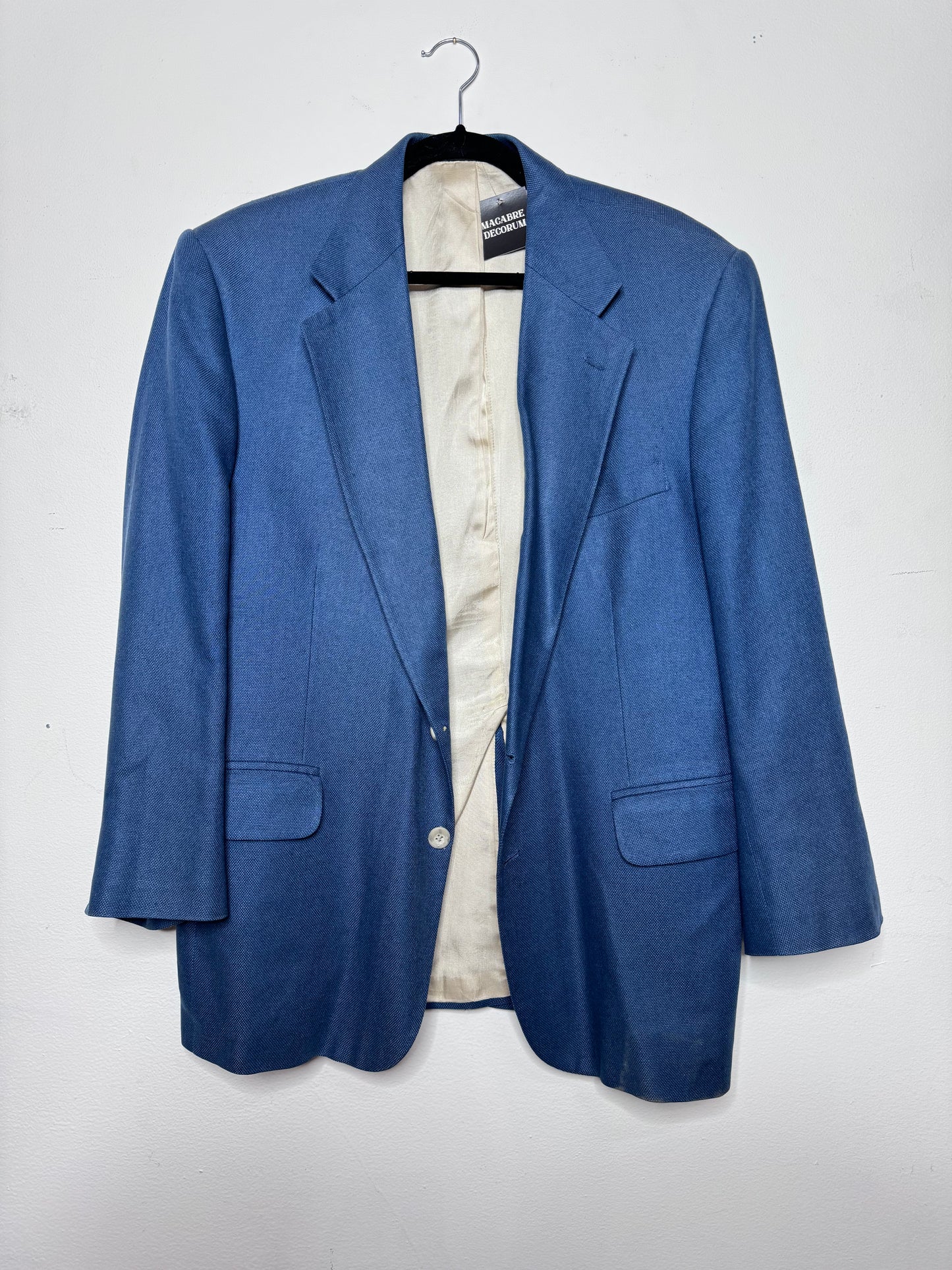 Blue 100% Silk Blazer
