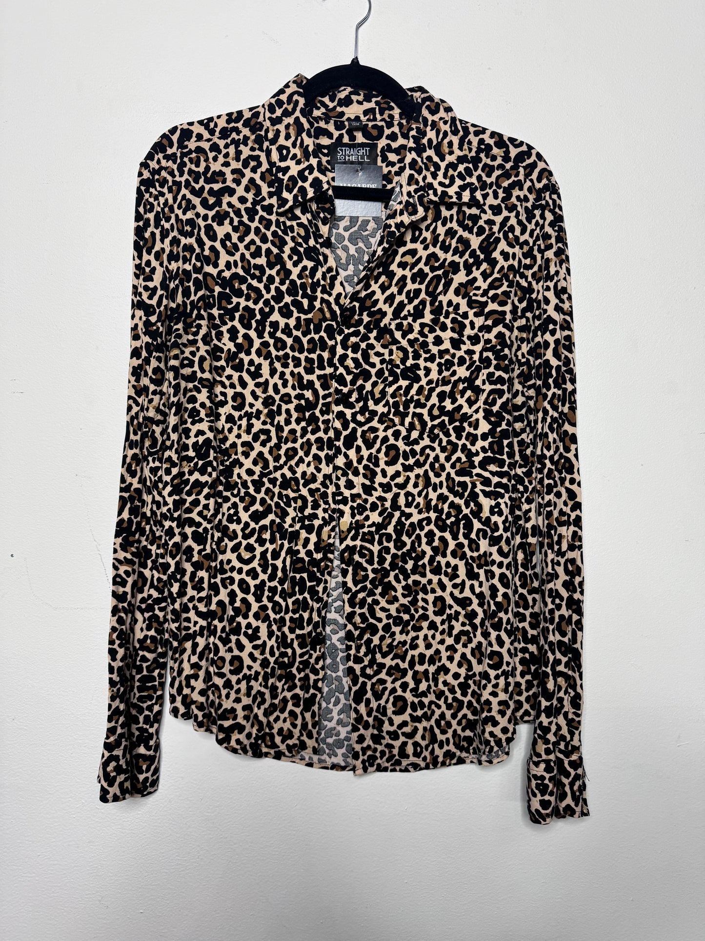 Straight to Hell Cheetah Button Up