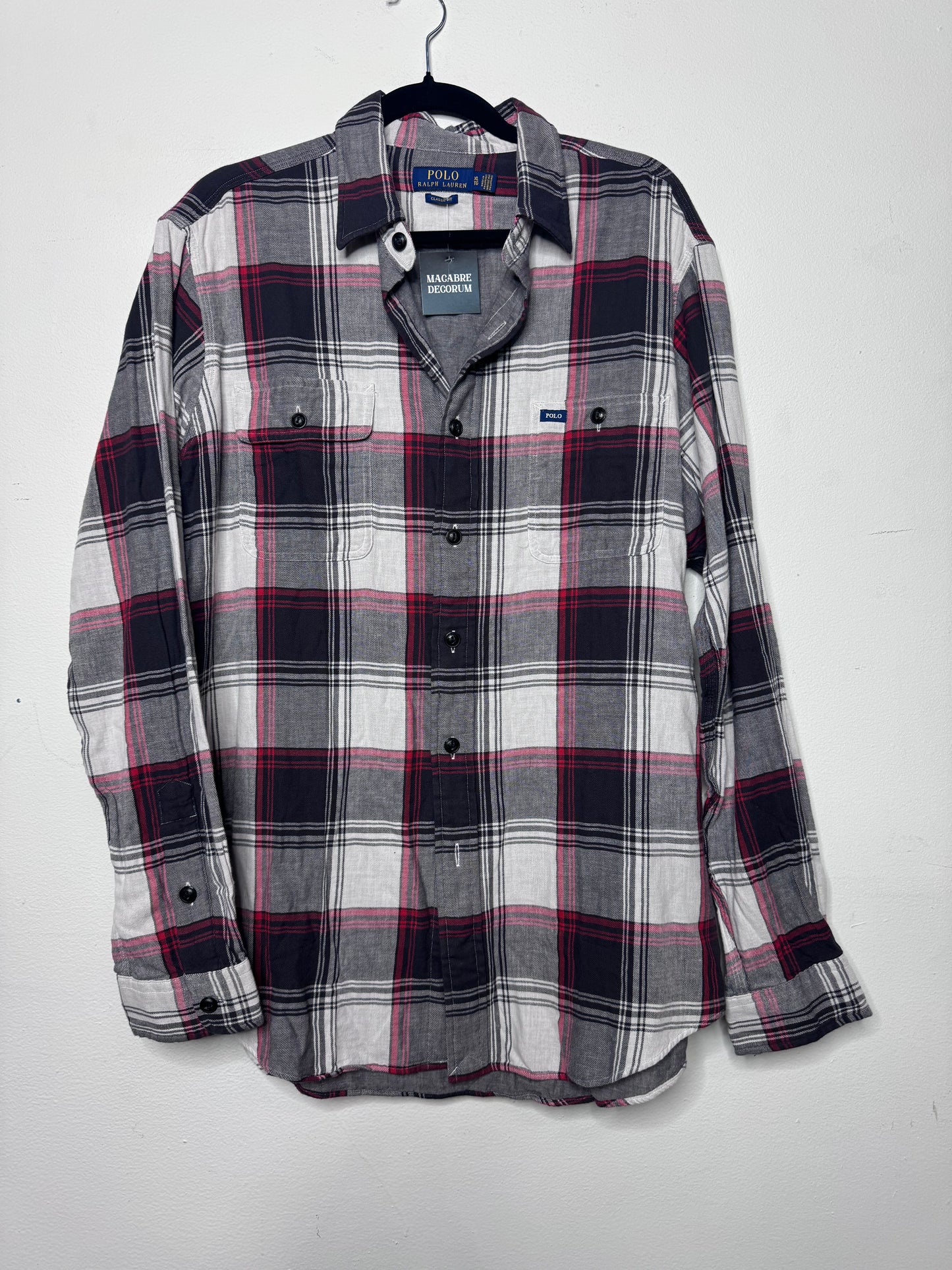 Polo Ralph Lauren Grey Black and Red Flannel