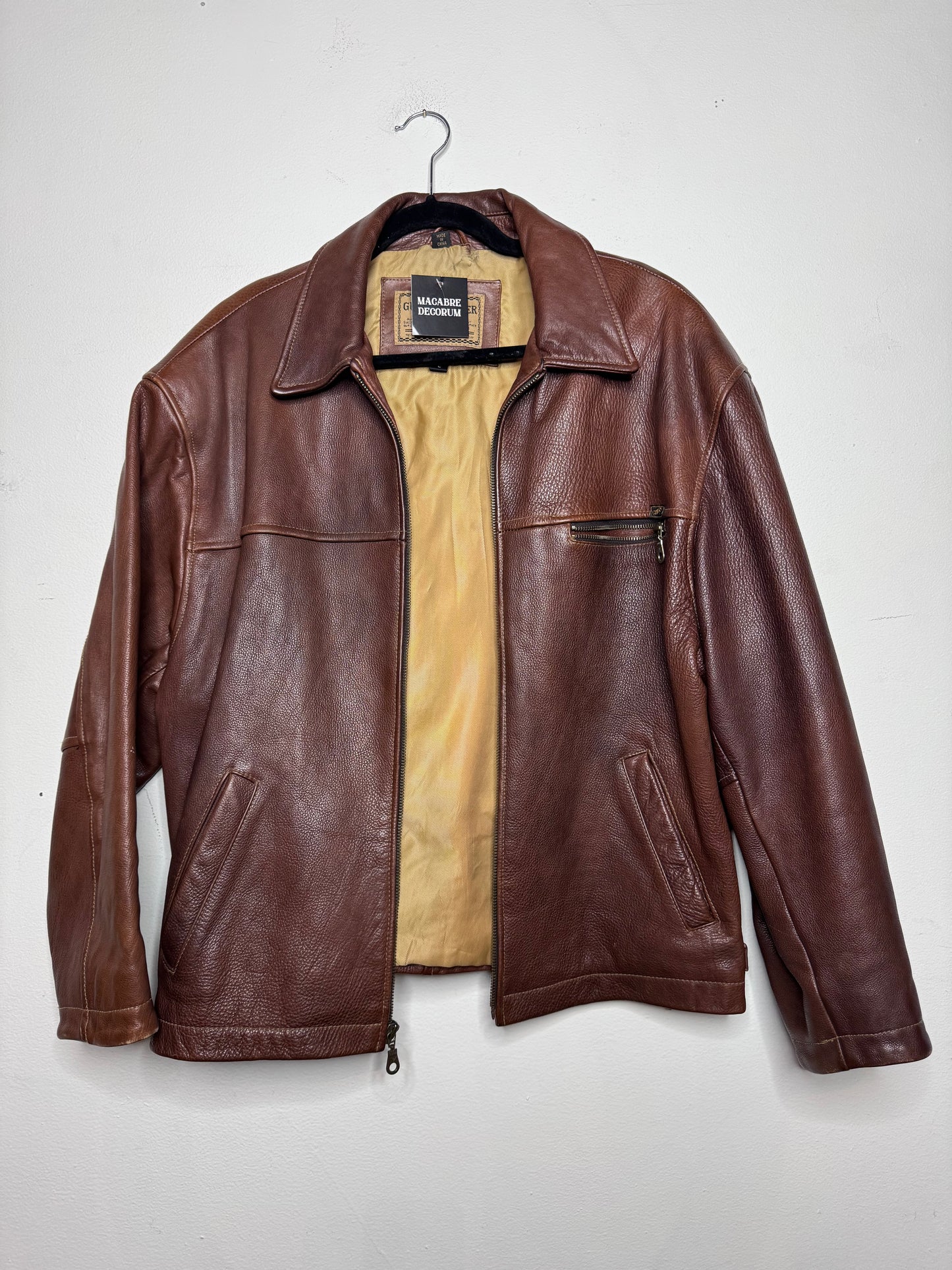 Vintage Brown Leather Guess Jacket