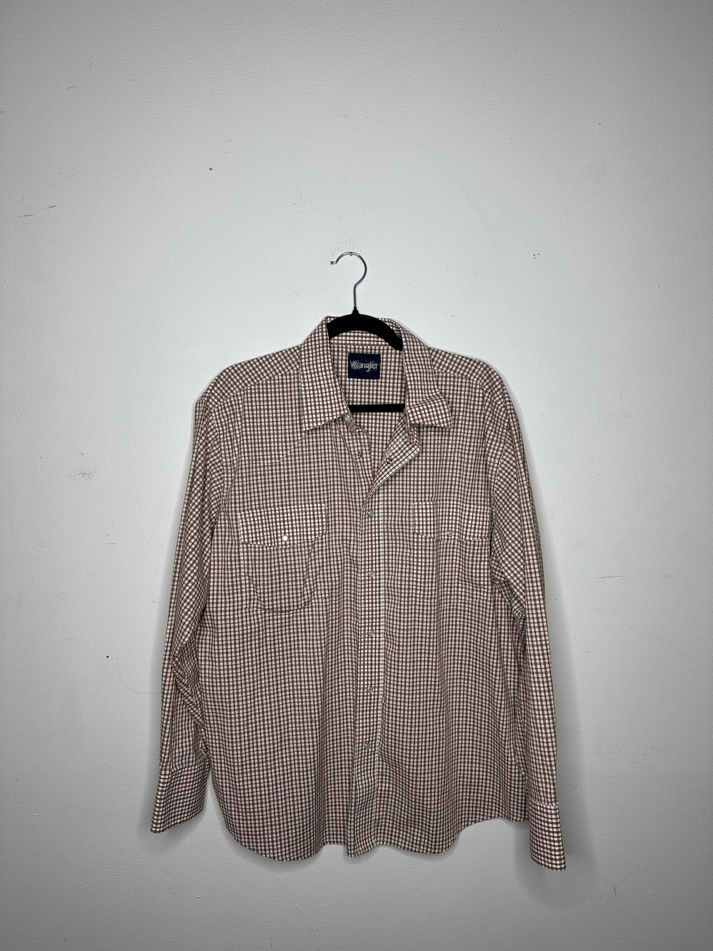 Vintage Wrangler White Pearl Snap Button Up
