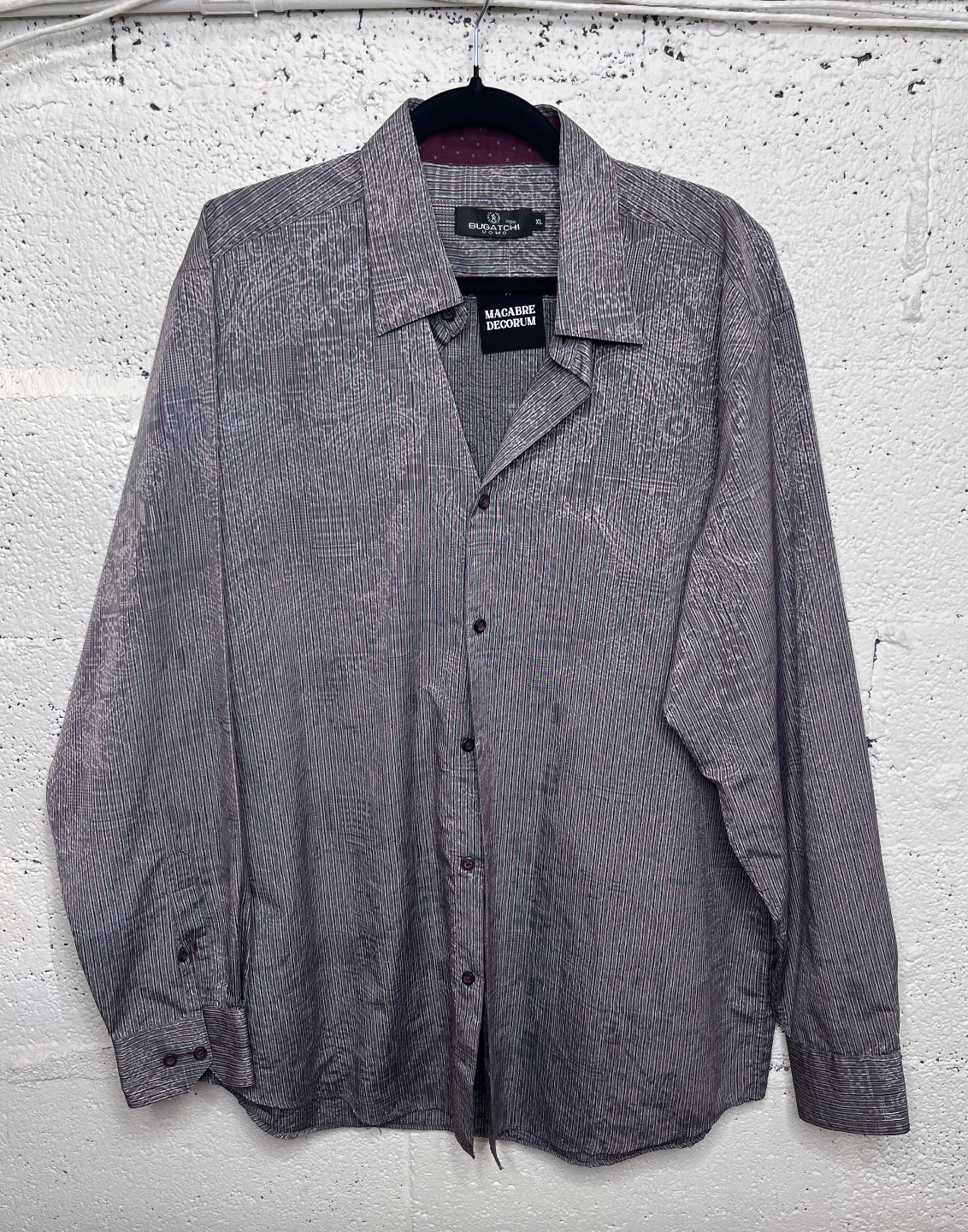 Bugatchi Grey and Silver Patterned Button Up