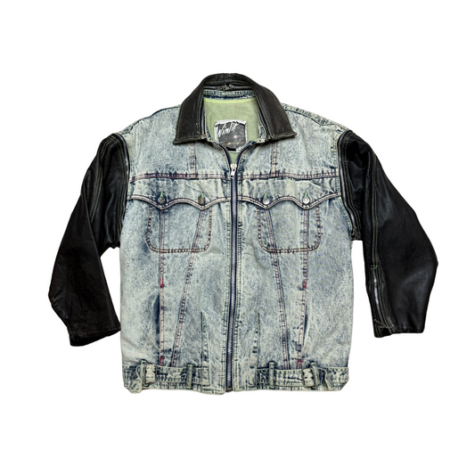 Winlit Denim and Leather 80s Trucker Jacket