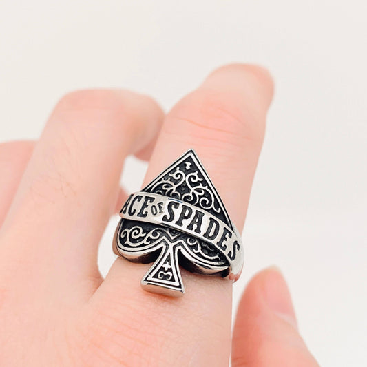 Ace of Spaces Stainless Steel Ring