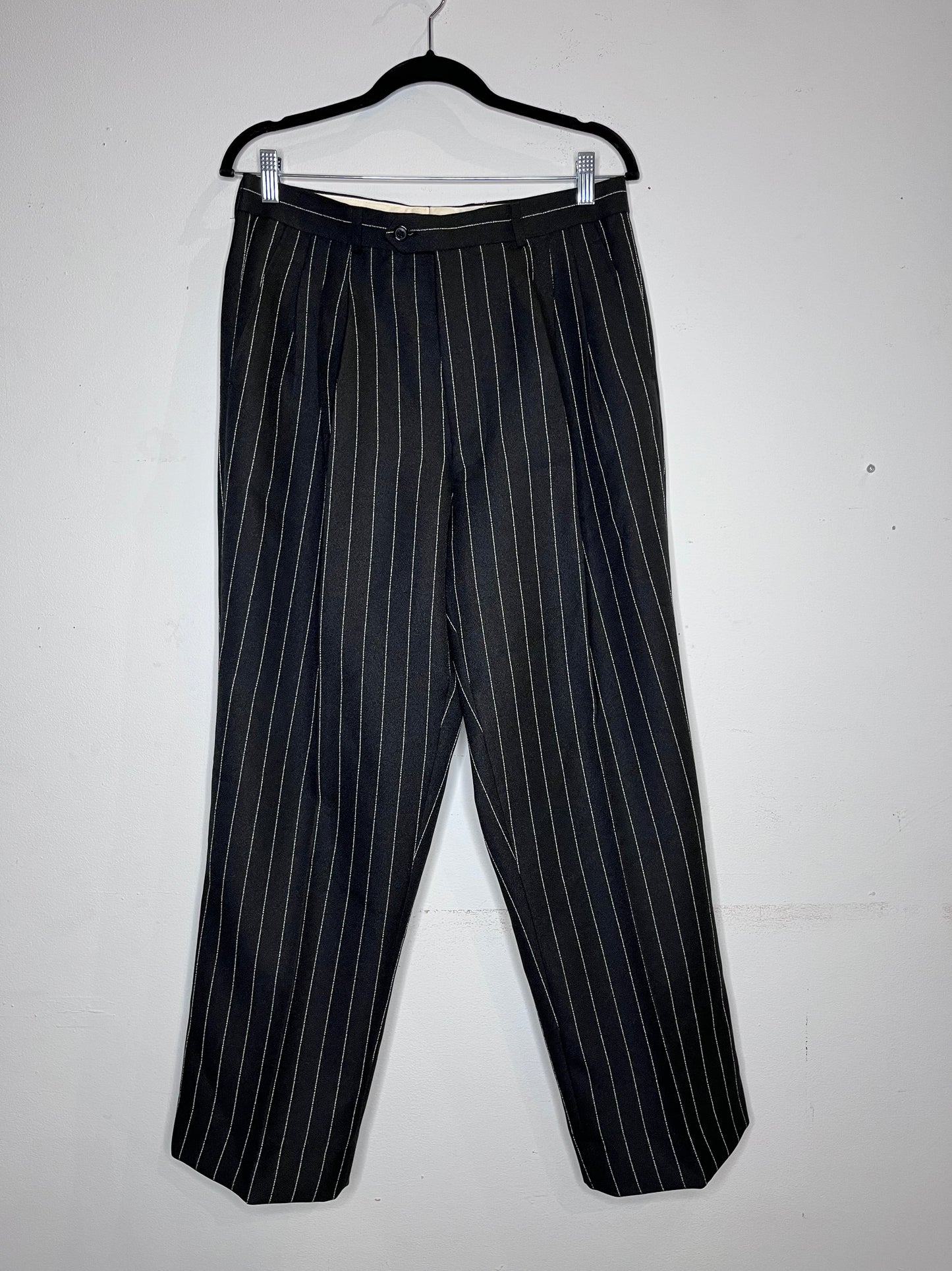 80s Vanetti- Milano - Black & White Pinstripe Trousers