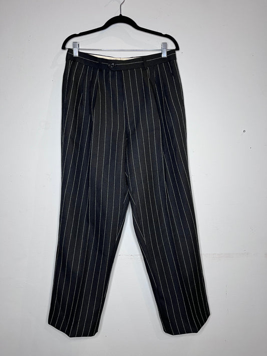 80s Vanetti- Milano - Black & White Pinstripe Trousers