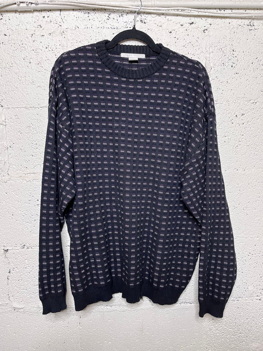 90s Black Patterned Sweater
