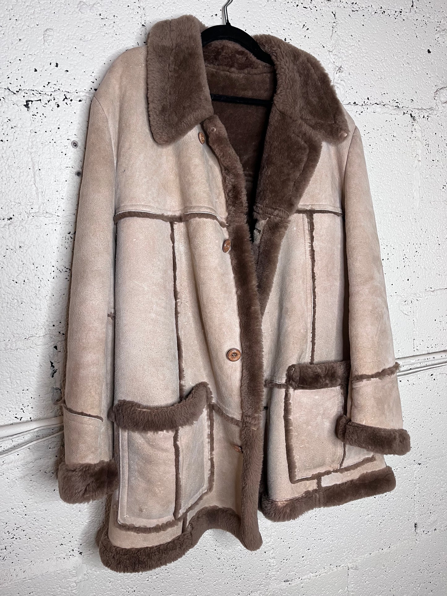 70s Genuine Suede Coat with Fur Lining