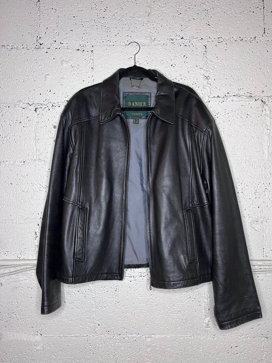 90s Black Leather Jacket