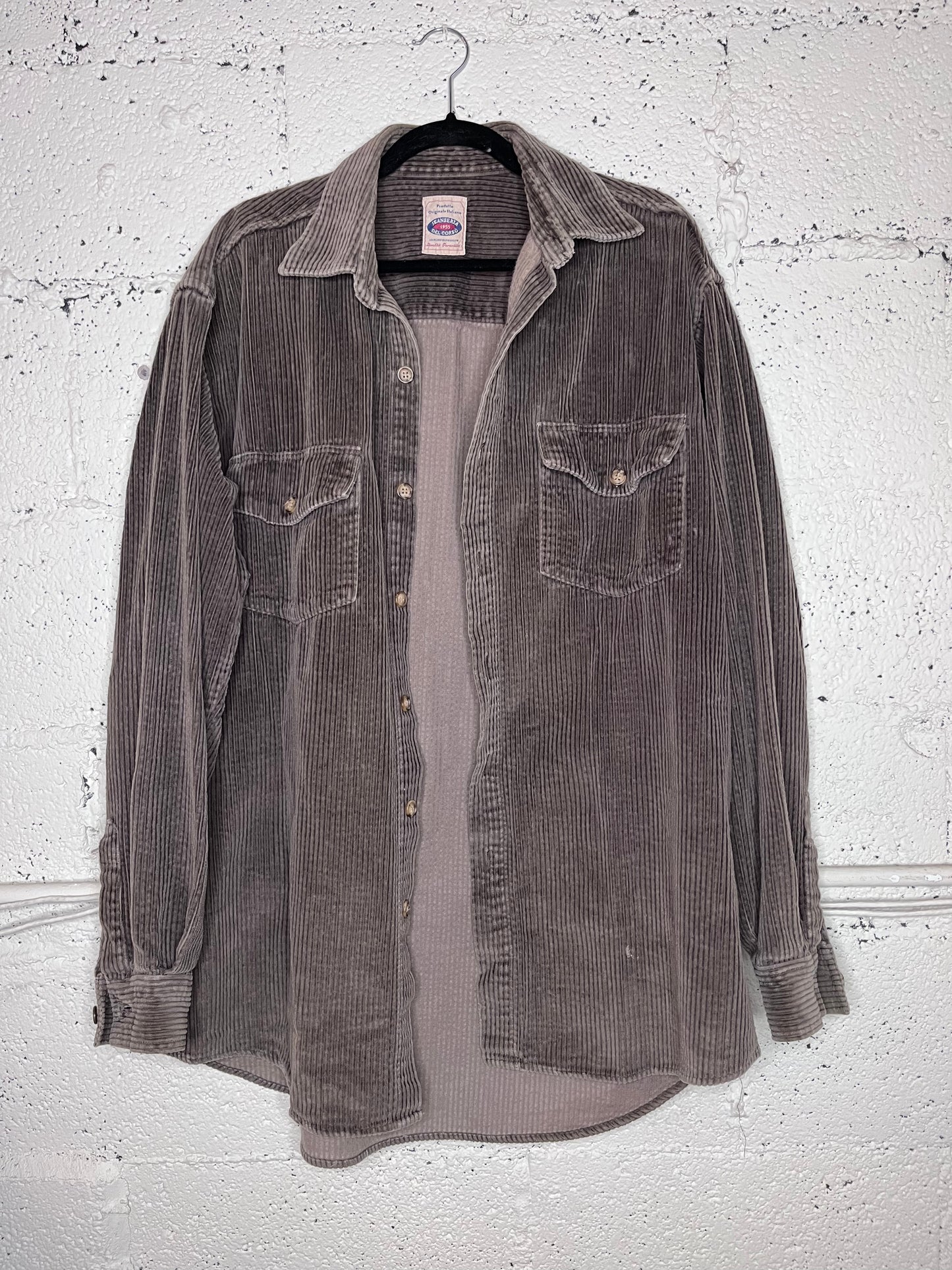 Light Brown Italian Corduroy Button Up