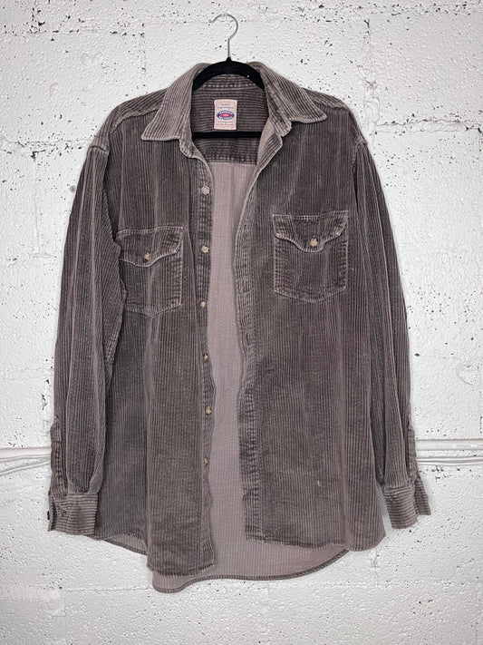 Light Brown Italian Corduroy Button Up