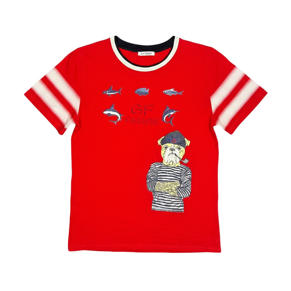 gf ferré nautical bulldog graphic t-shirt