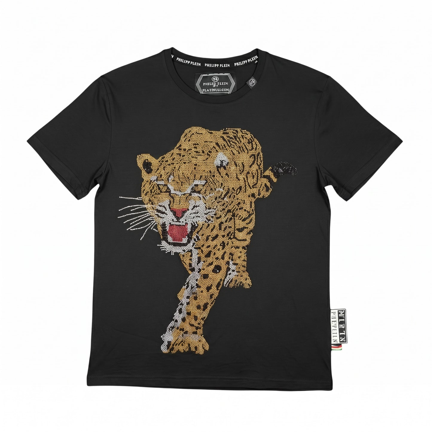 philipp plein crystal leopard t-shirt