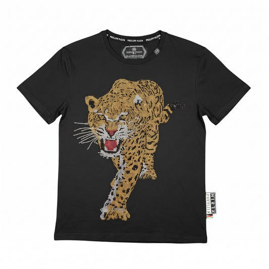 philipp plein crystal leopard t-shirt
