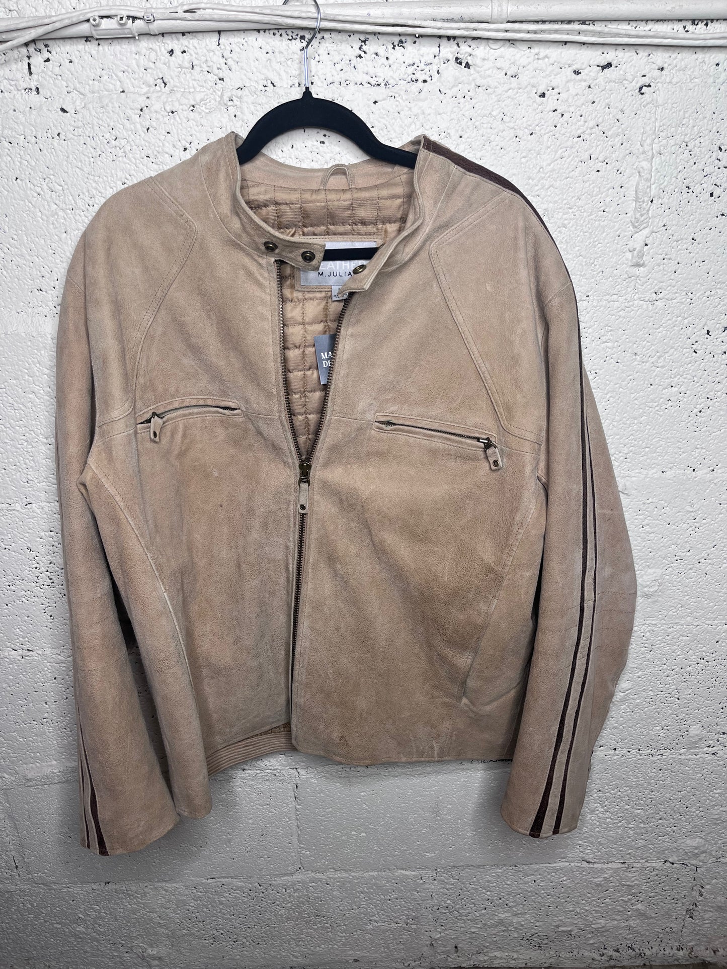 Wilson's Beige Suede Racing Stye Jacket