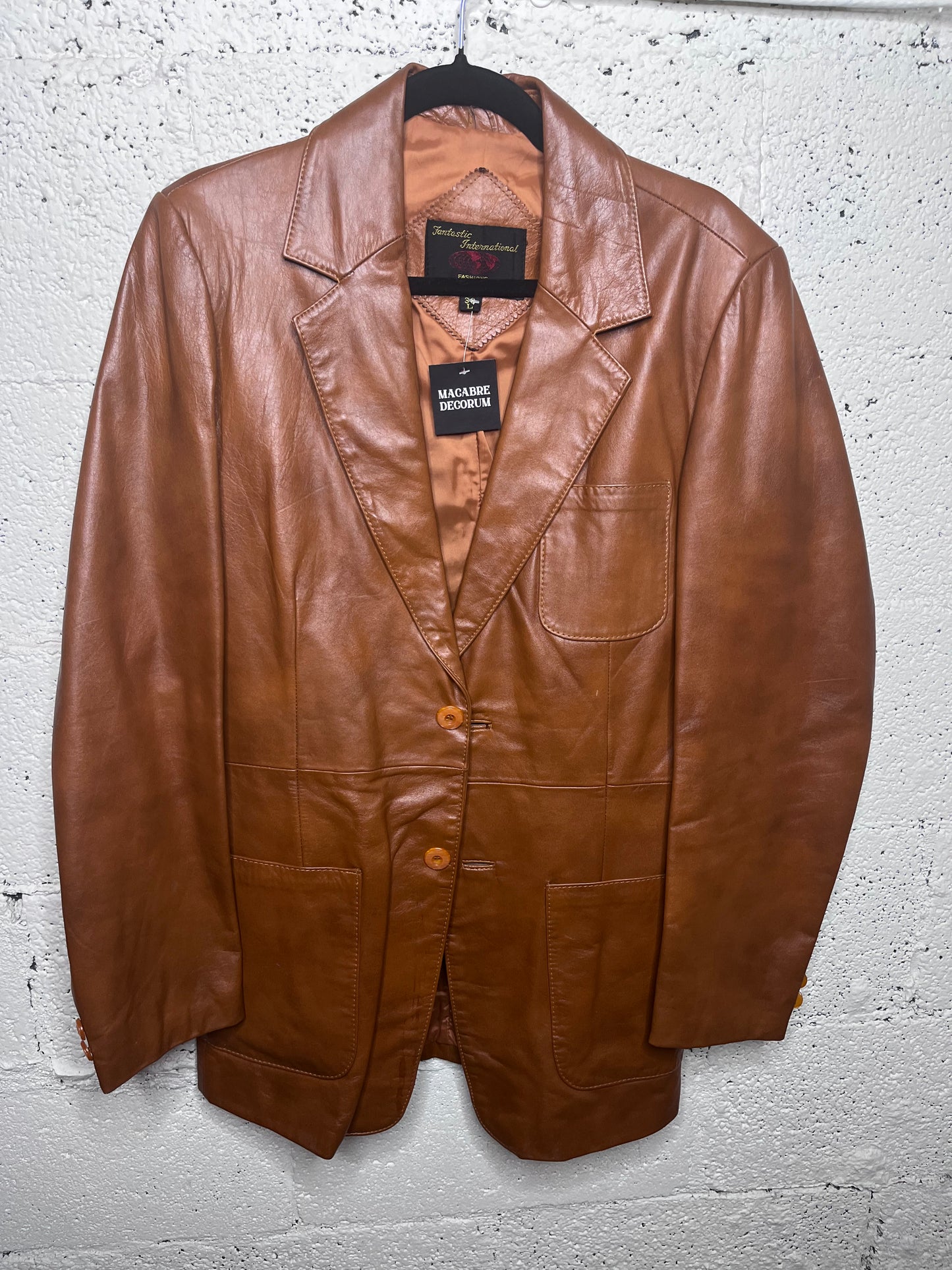 Dark Tan Leather Blazer