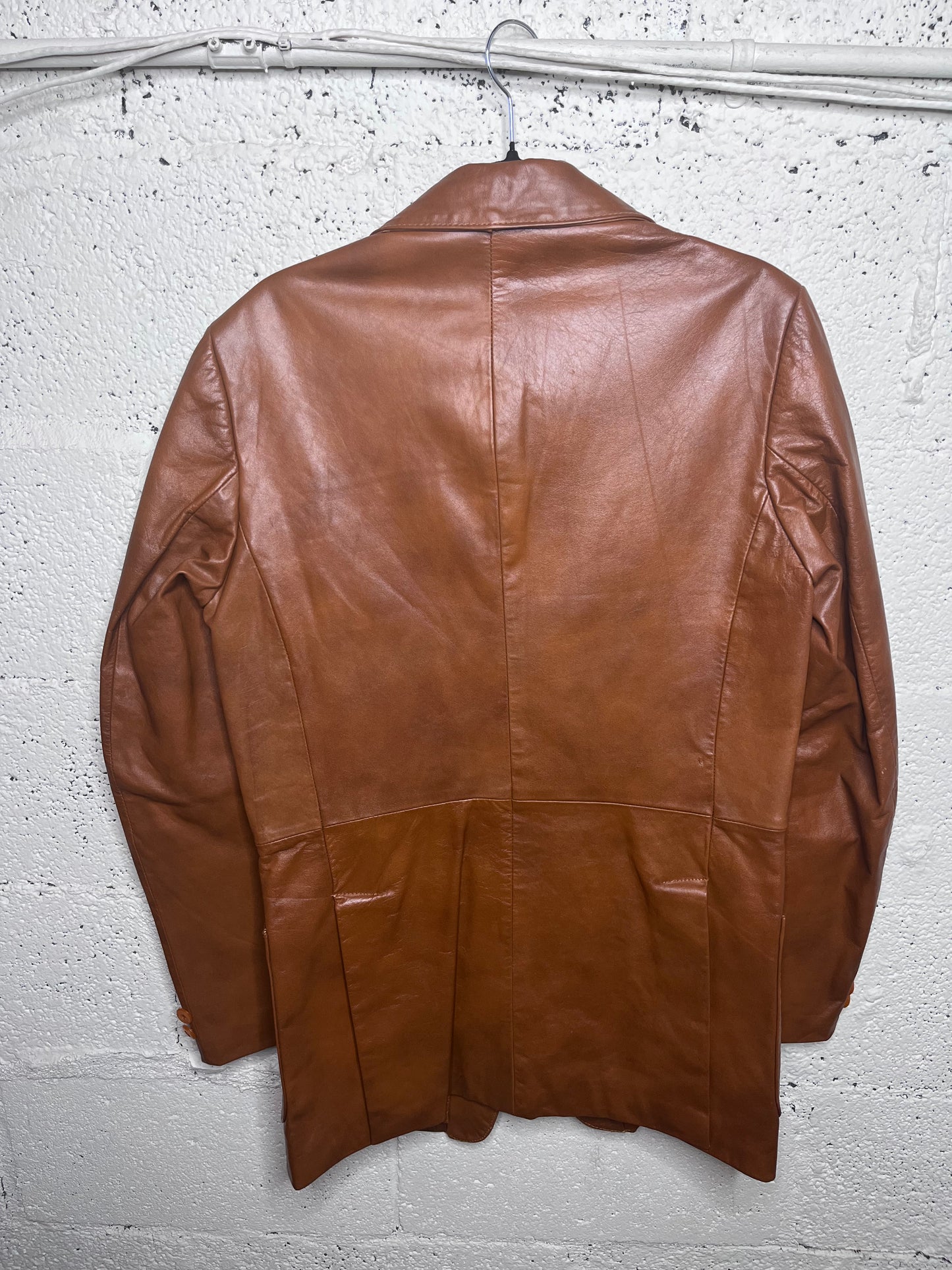 Dark Tan Leather Blazer