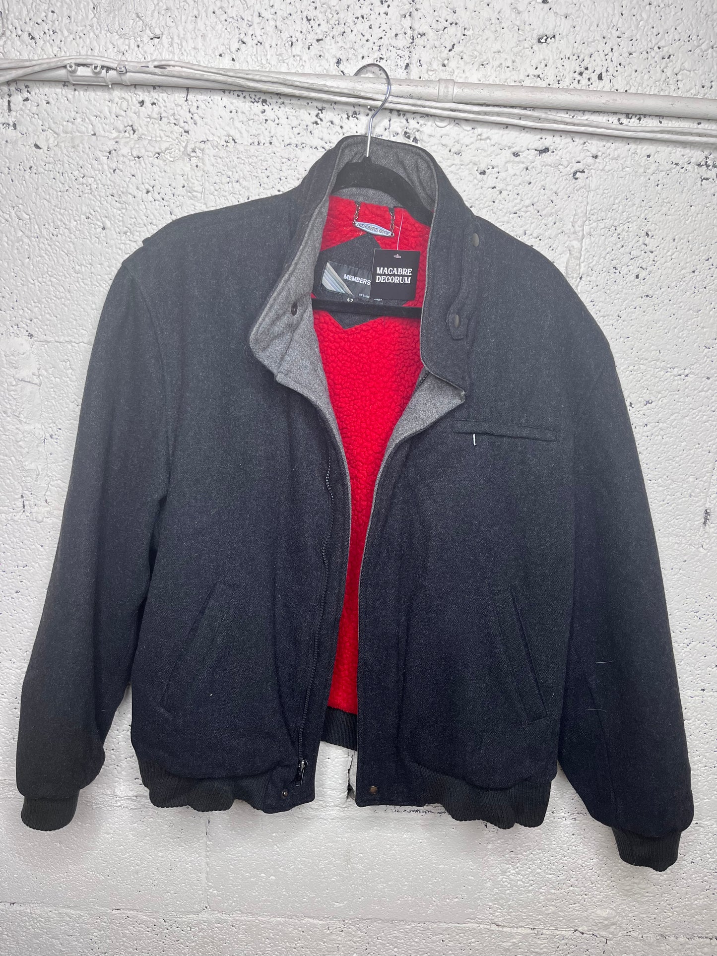 Members Only 100% Wool Jacket with Fur Liner