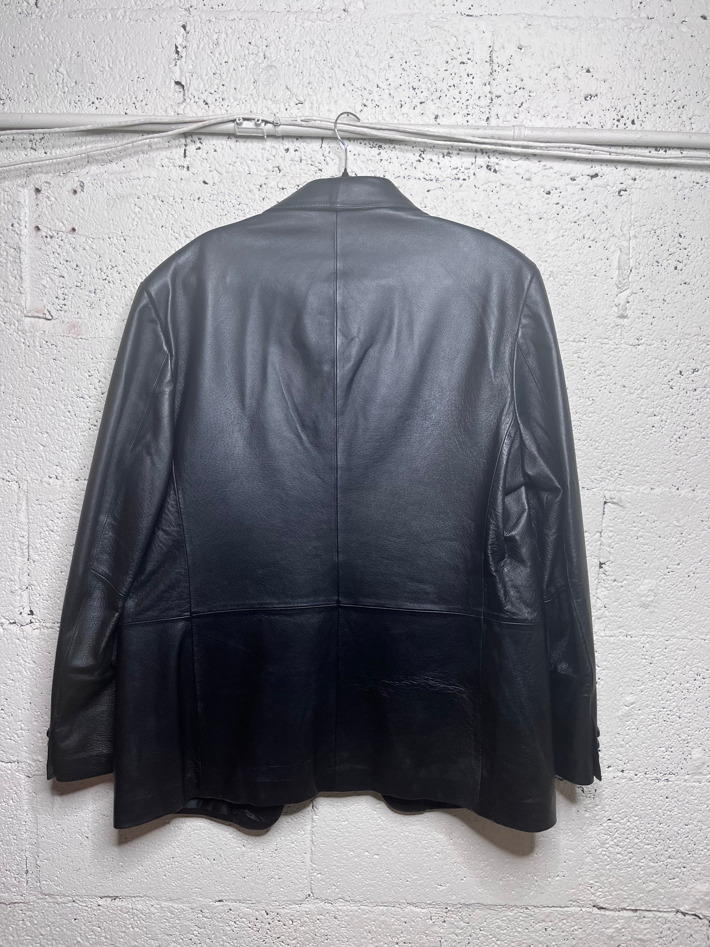 Croft & Borrow Black Leather Blazer