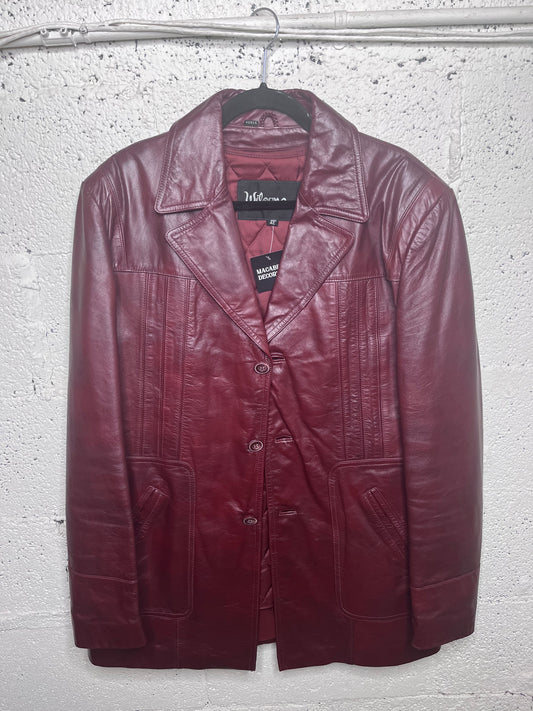 Wilson's Dark Cherry Leather Blazer