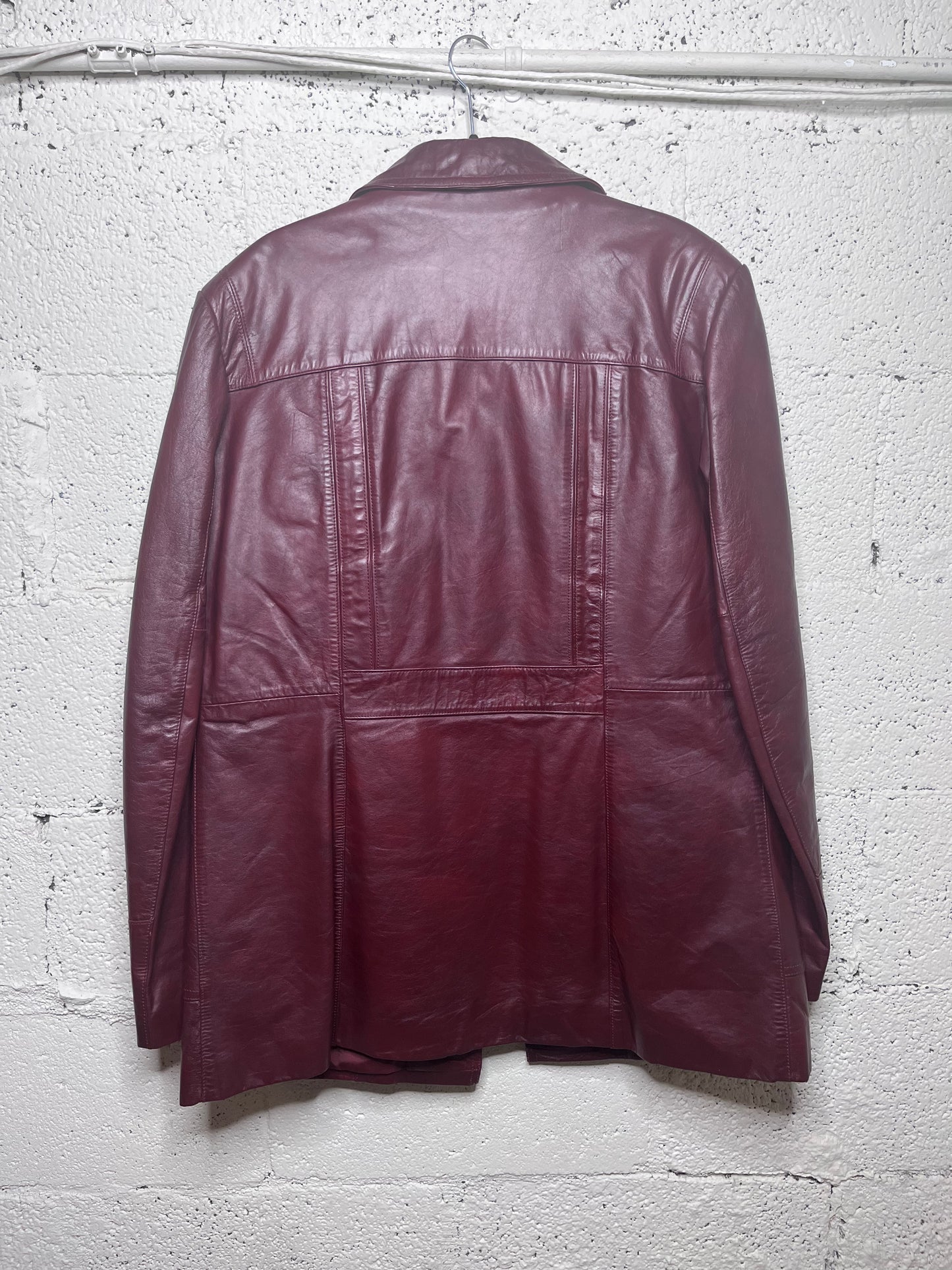 Wilson's Dark Cherry Leather Blazer