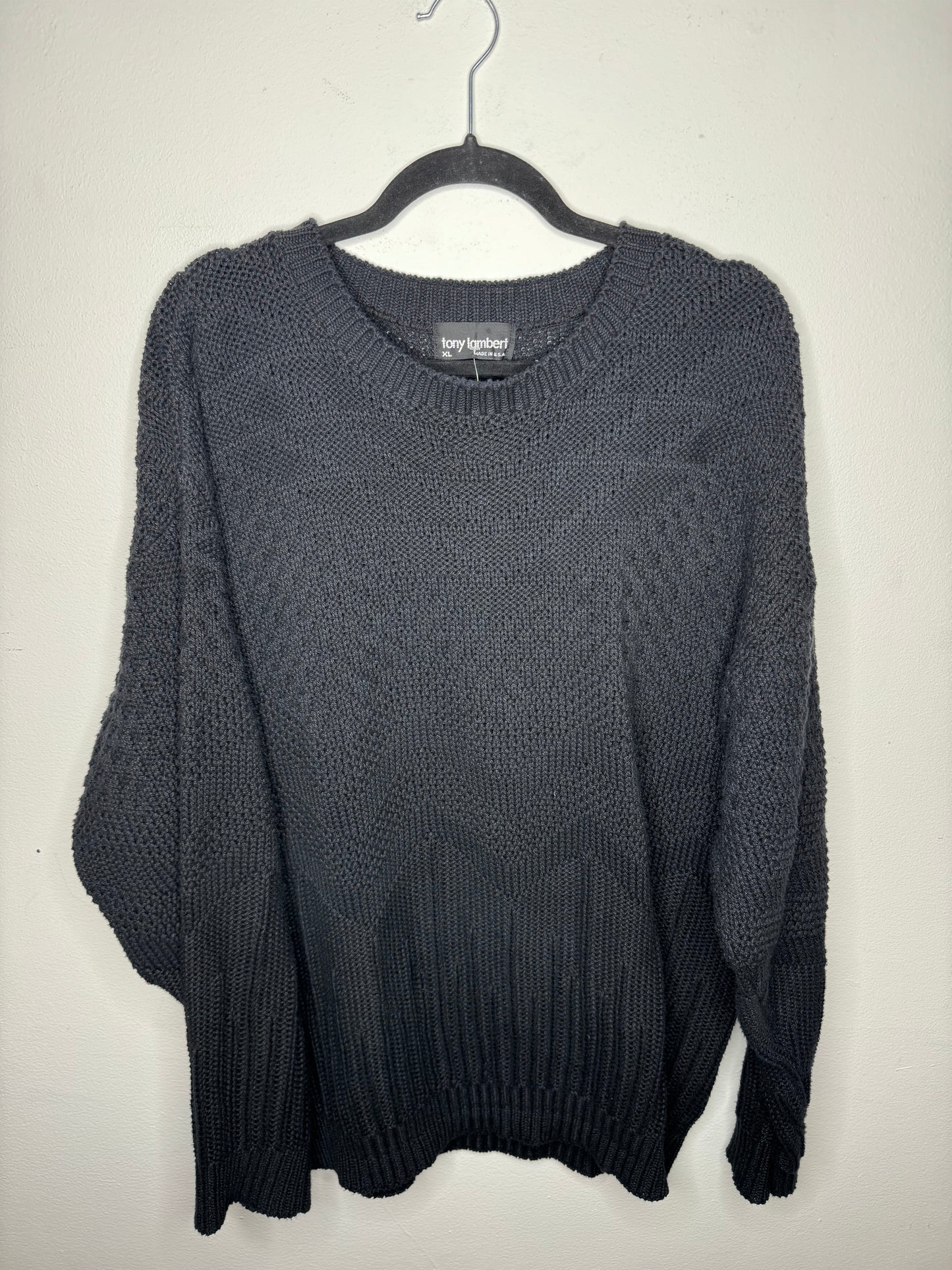 80s Tony Lambert Dark Blue Sweater