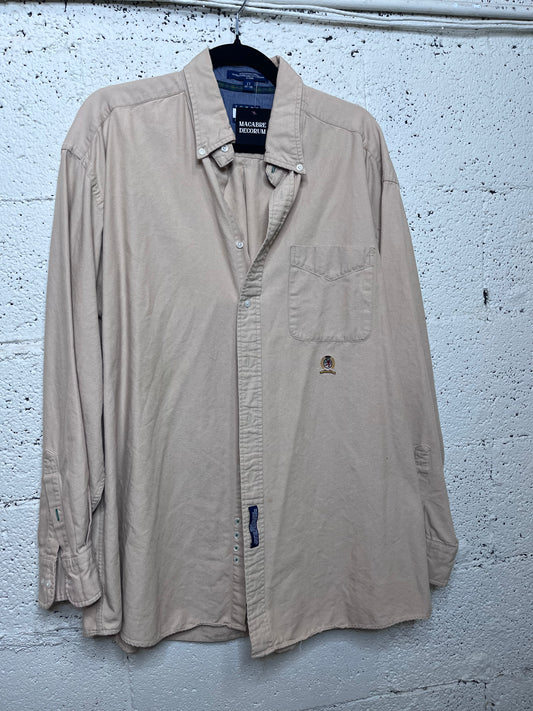 90s Beige Tommy Button Up