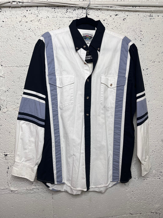 90s Colorblock Button Up