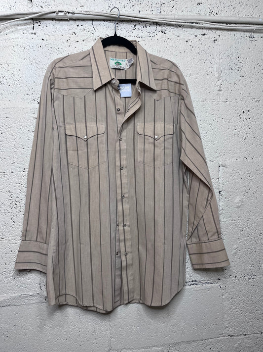 Striped Western Pearl Snap Button Up