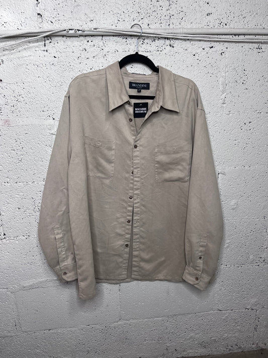 Faux Suede Button Up