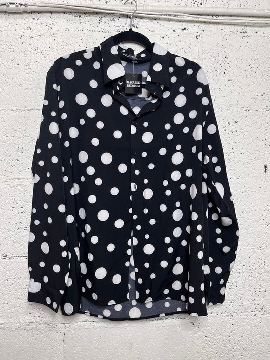 Black and White Polka Dot Button Up