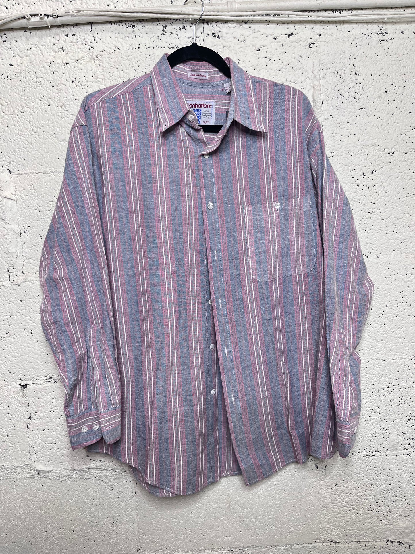 Denim Style Striped Button Up