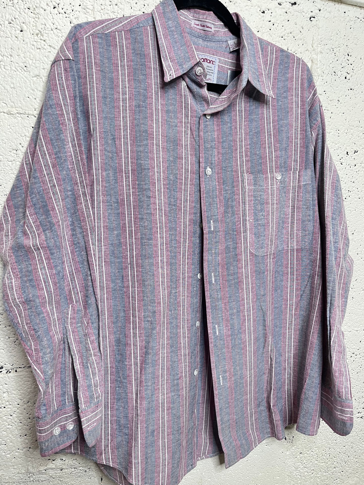 Denim Style Striped Button Up