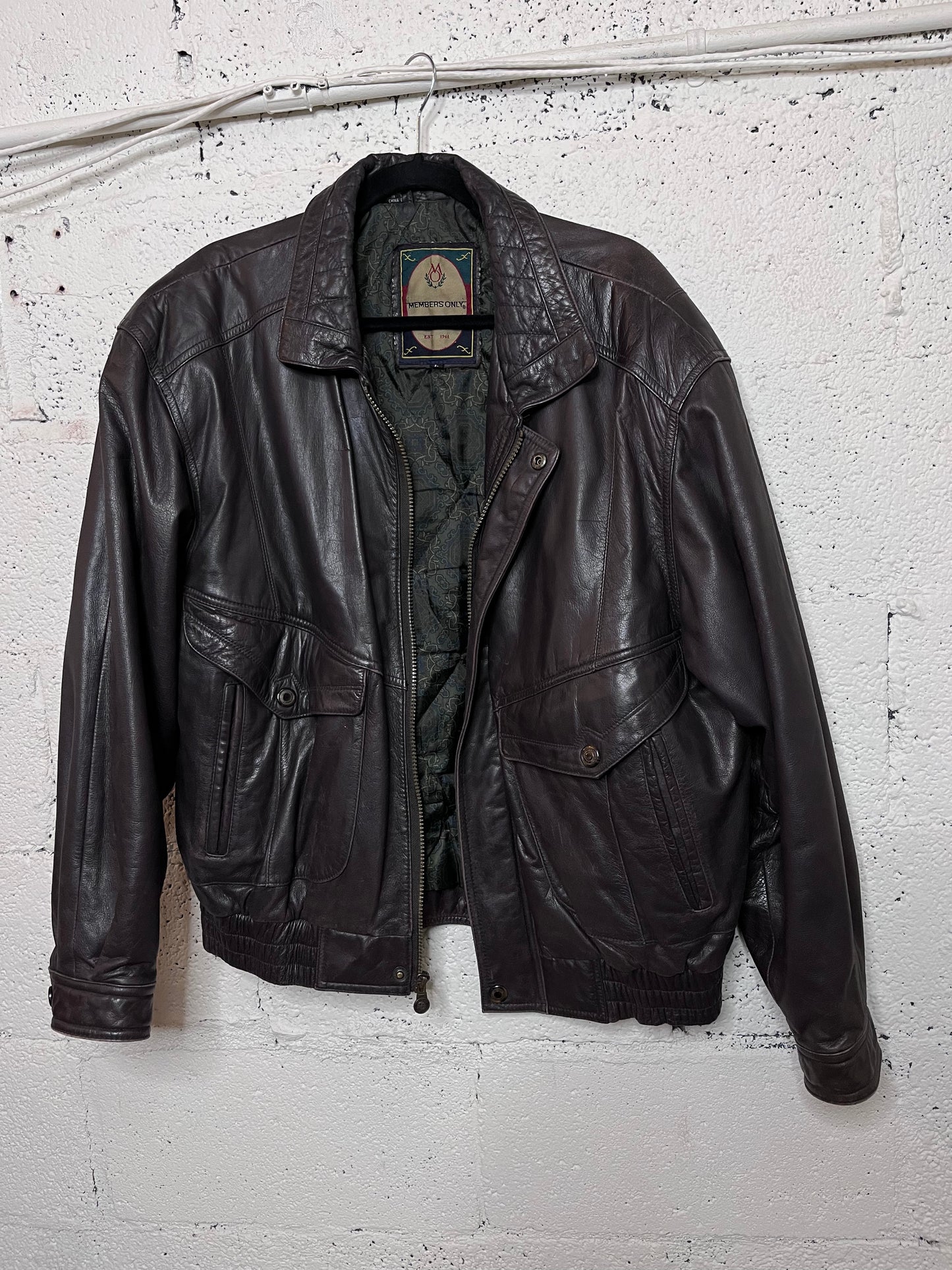 Members Only Brown Leather Jacket
