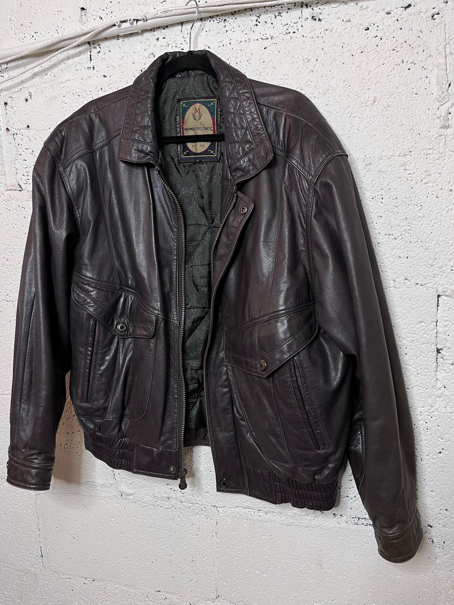 Members Only Brown Leather Jacket