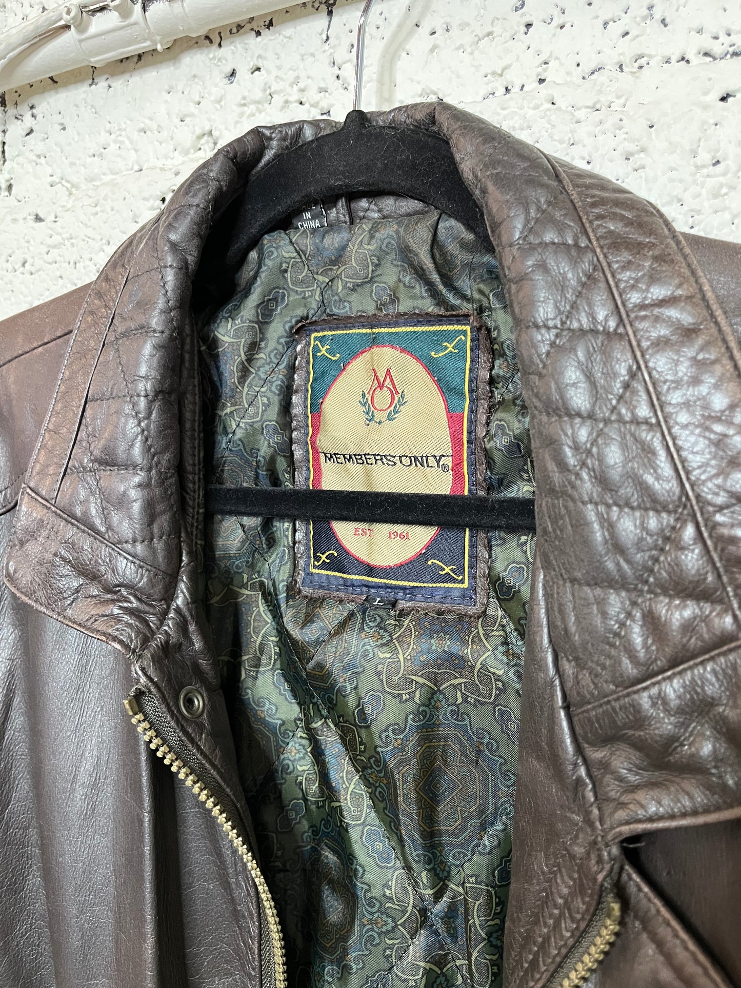 Members Only Brown Leather Jacket