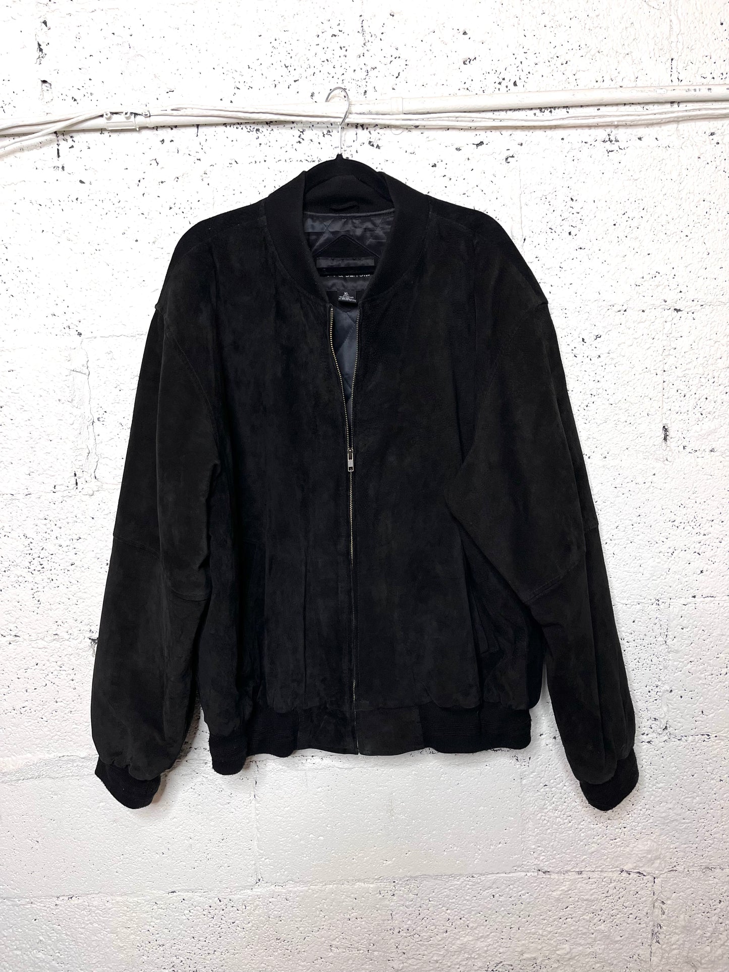 Black Suede Bomber Jacket