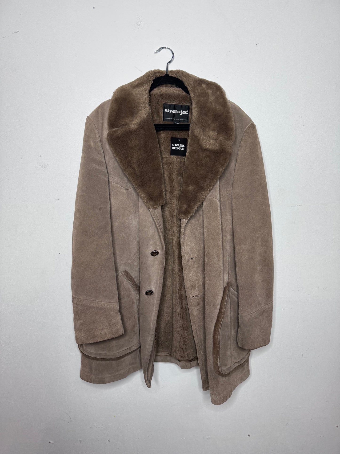 70s Stratojac Vintage Suede and Fur Lined Coat