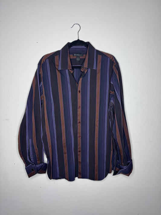 INC Multicolored Striped Button Up